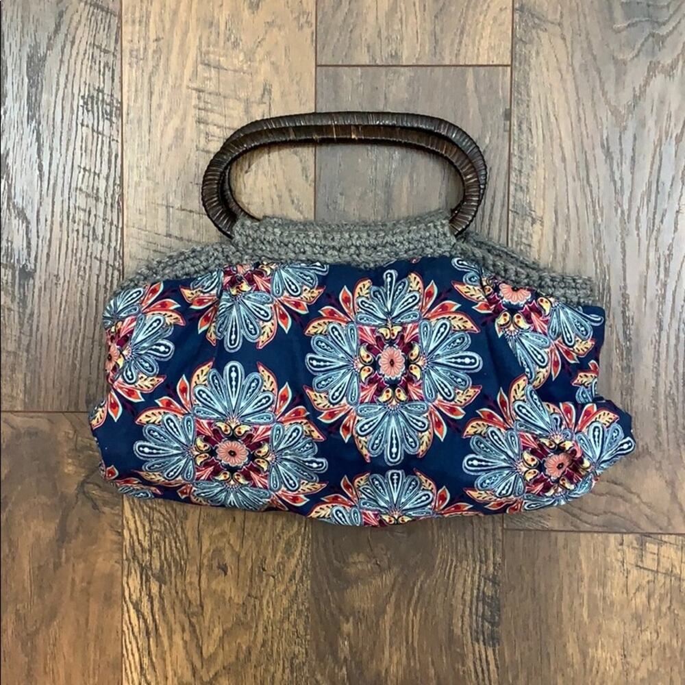 Handmade reversible crochet/floral bag